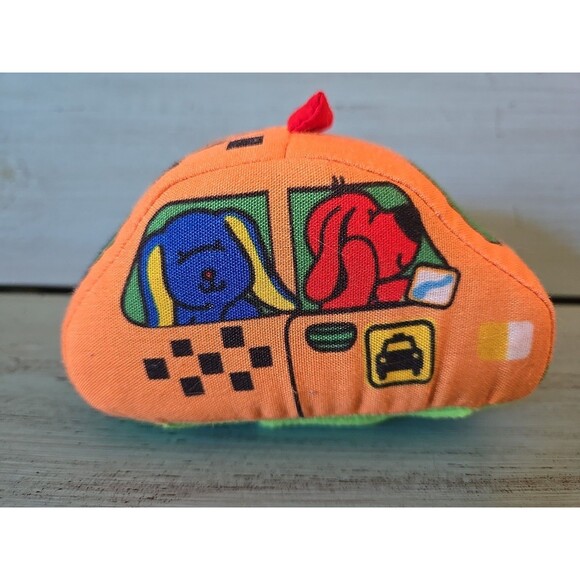 Melissa And Doug Pull Back Taxi Soft Orange Plush Baby Toy, Toddler Vehicle Dog - Picture 4 of 7